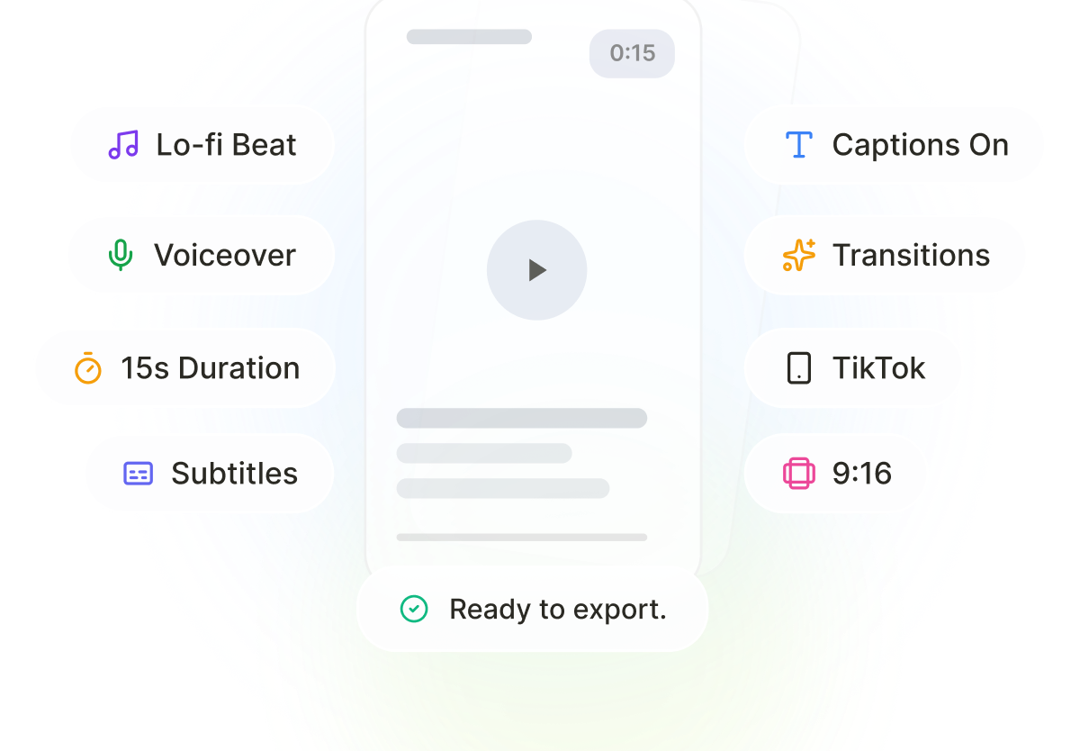 Pexo finished video export options and platform settings